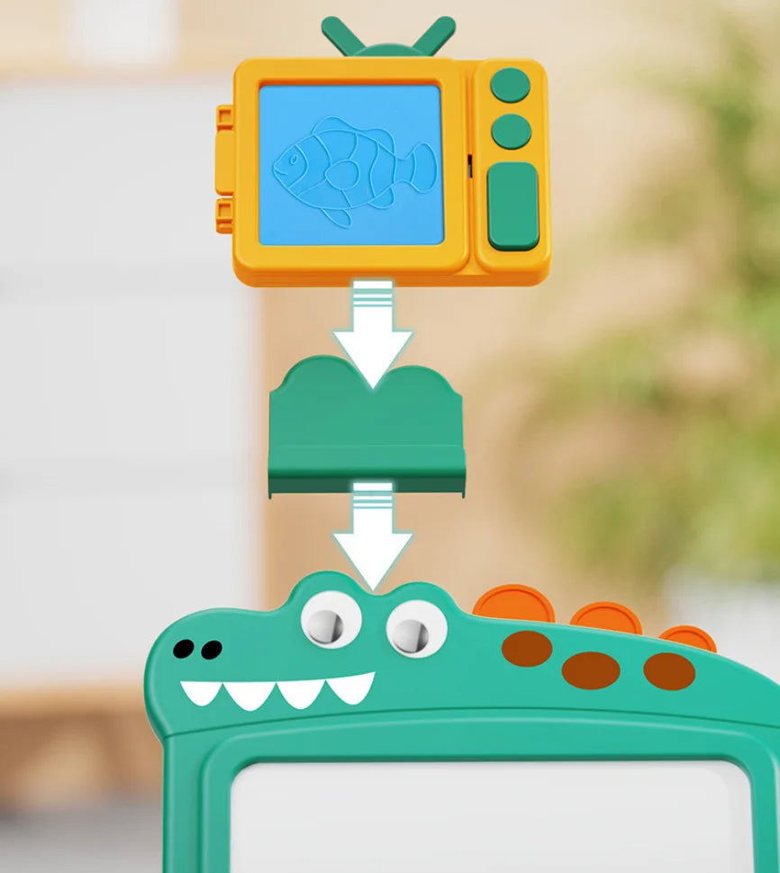 2 in 1 Crocodil Learning Board Drawing Board + Russian Building Blocks