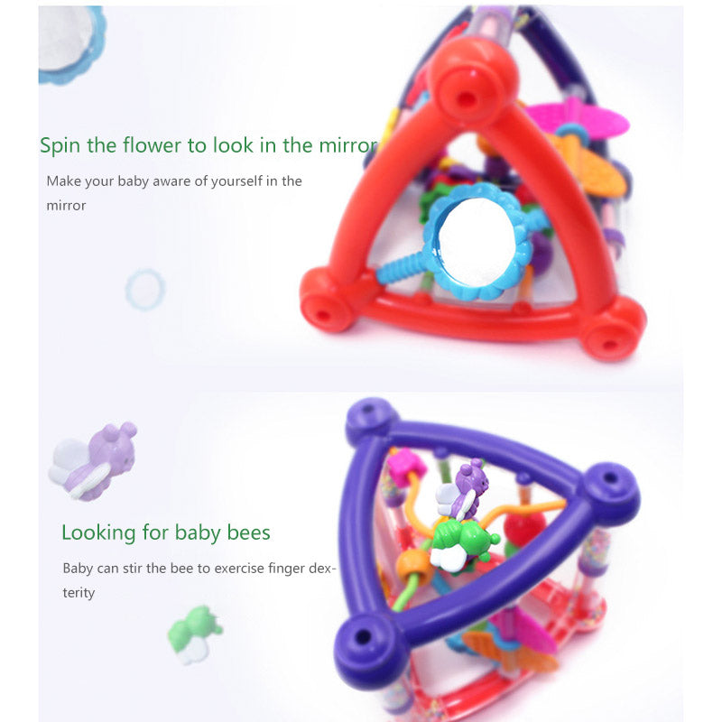 Baby Puzzle Activity Play Cube Toy Infant Triangle Rattle Toys