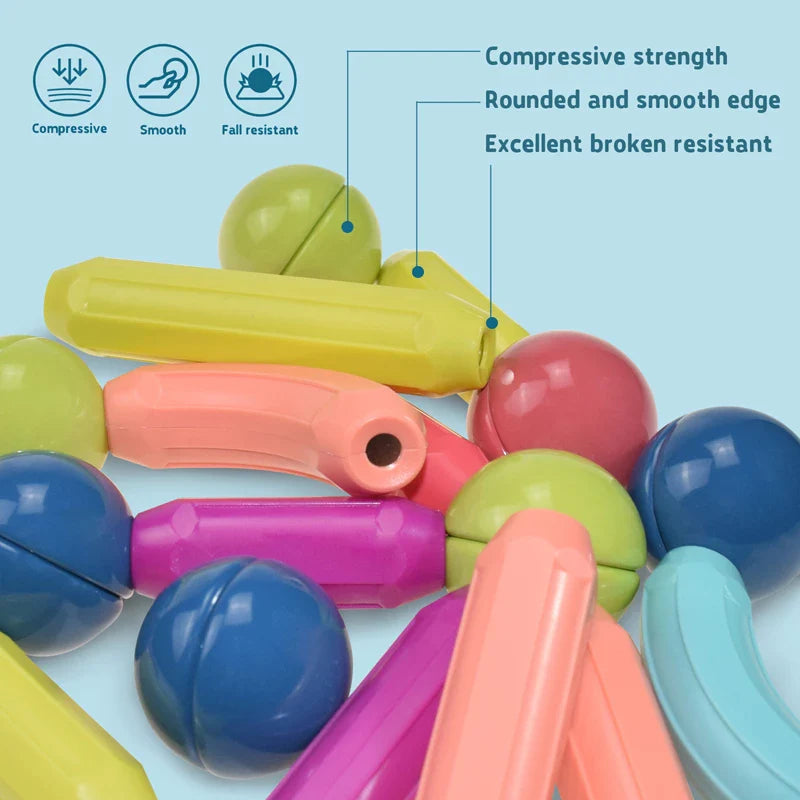 36 PCS Magnetic Building Blocks Set Early Learning Magnetic Sticks Balls Assembling Game