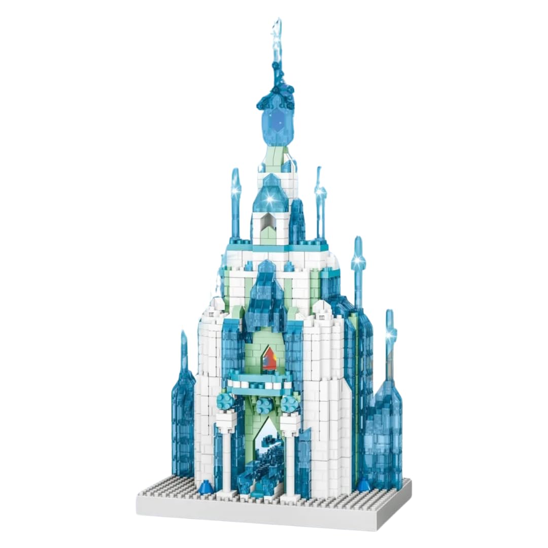 Castle Building Block Set, 1300+ Pieces, Winter Ice Palace Design