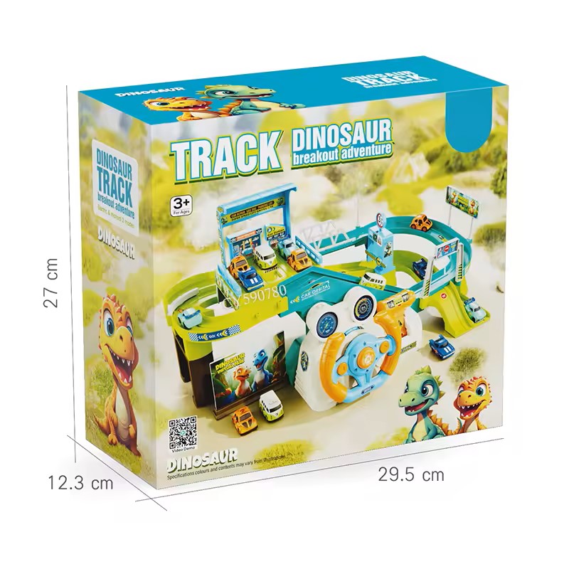 Dinosaur Steering Wheel 4 Car Breakout Adventure Track Set