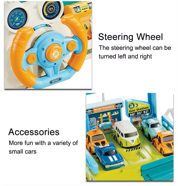 Dinosaur Steering Wheel 4 Car Breakout Adventure Track Set