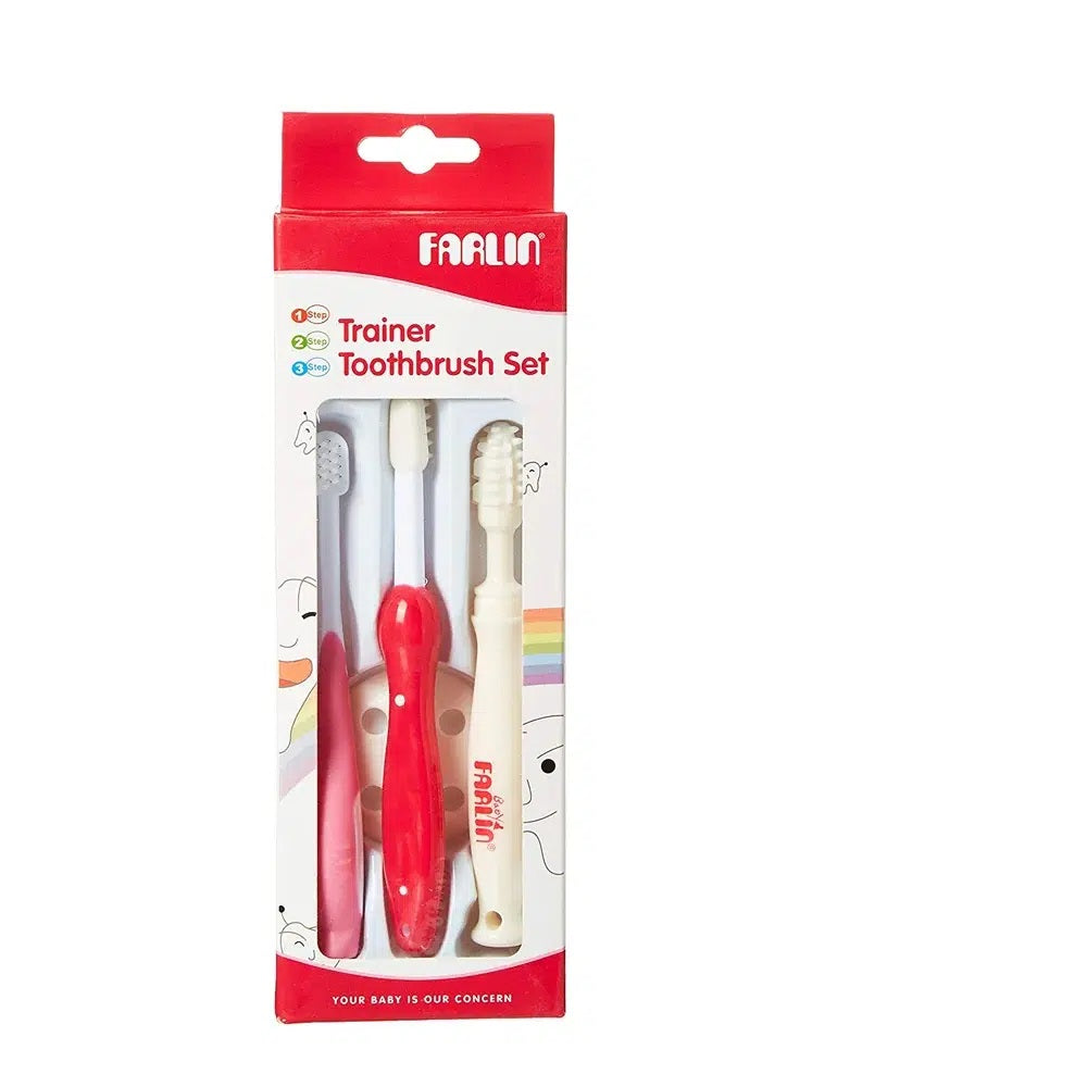 Farlin Three Stages Tooth Brush Set- BF-118A-Red