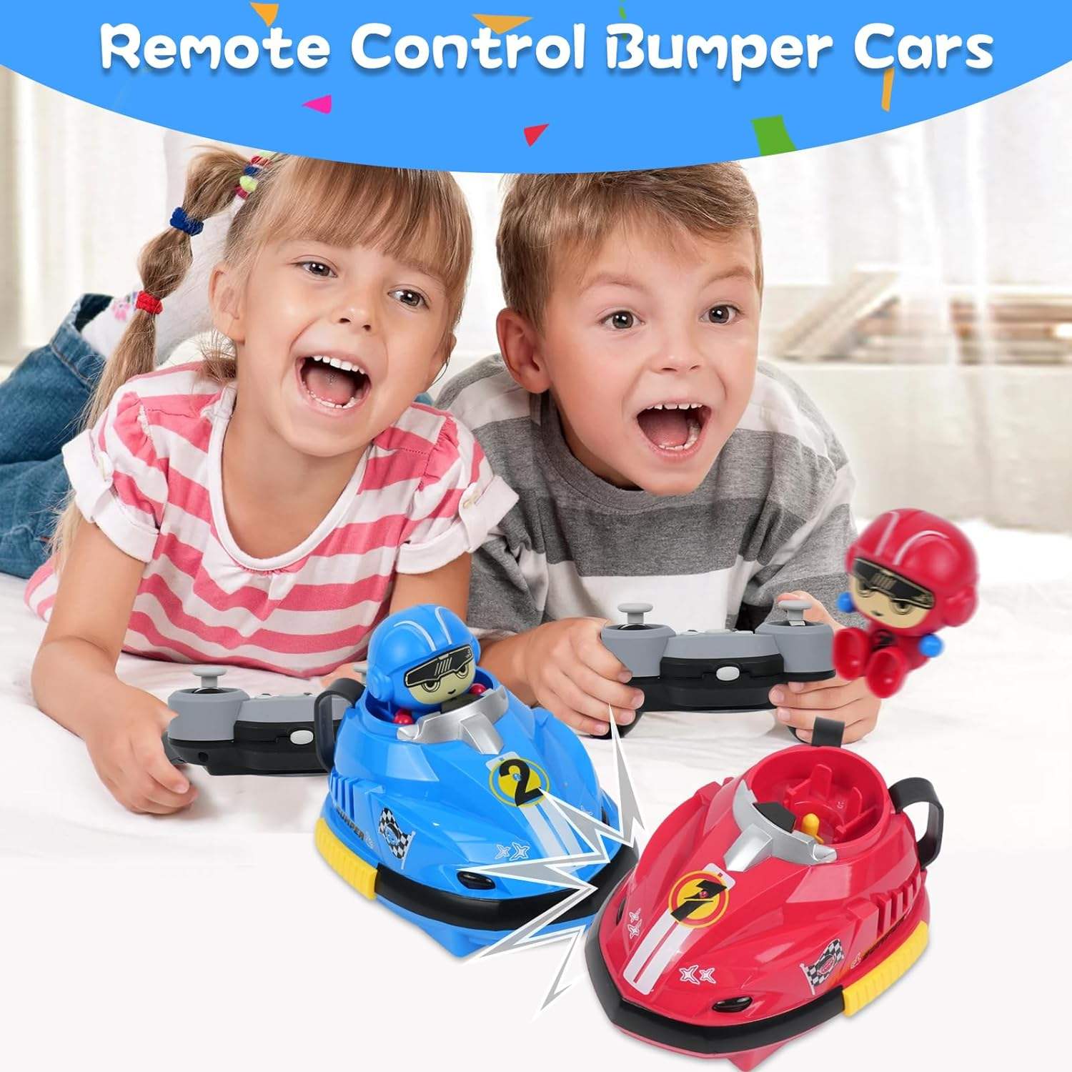 Go Kart 2.4G Remote Control Bumper Cars With USB Cable (Set Of 2 Cars With Remote)