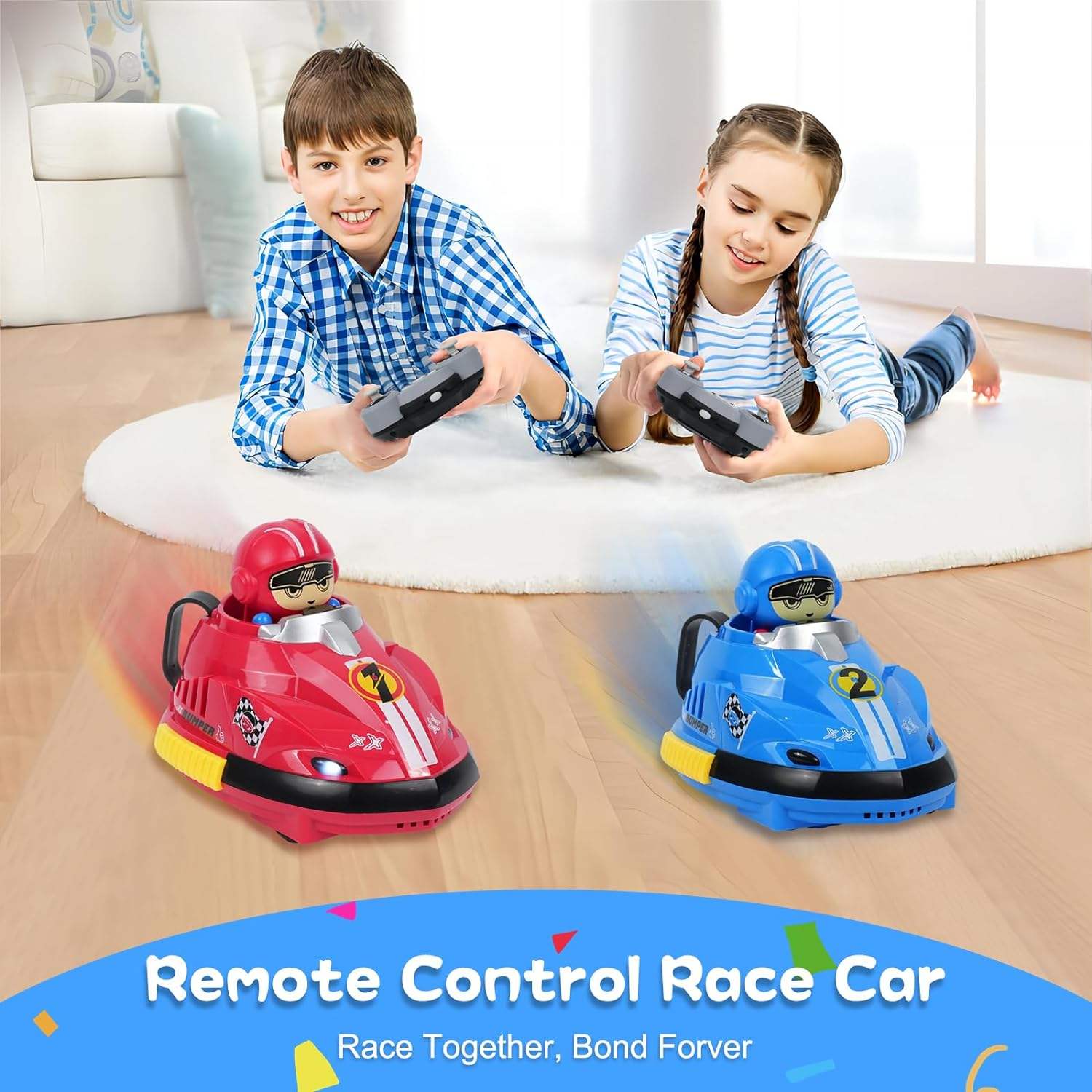 Go Kart 2.4G Remote Control Bumper Cars With USB Cable (Set Of 2 Cars With Remote)