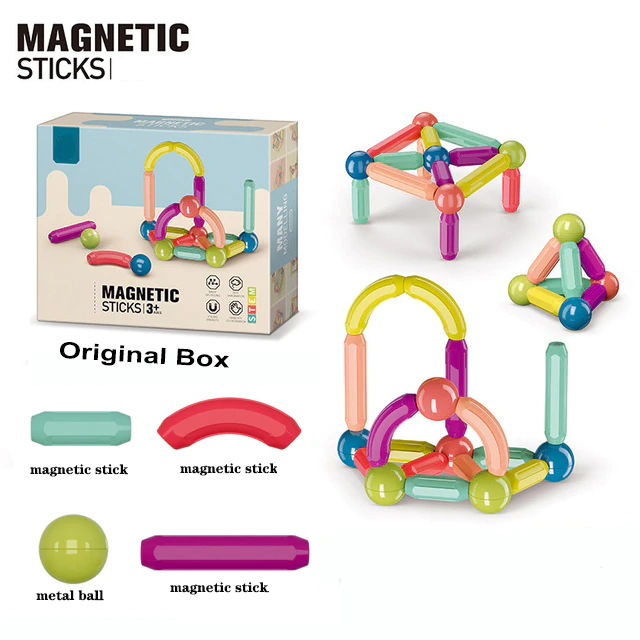 36 PCS Magnetic Building Blocks Set Early Learning Magnetic Sticks Balls Assembling Game