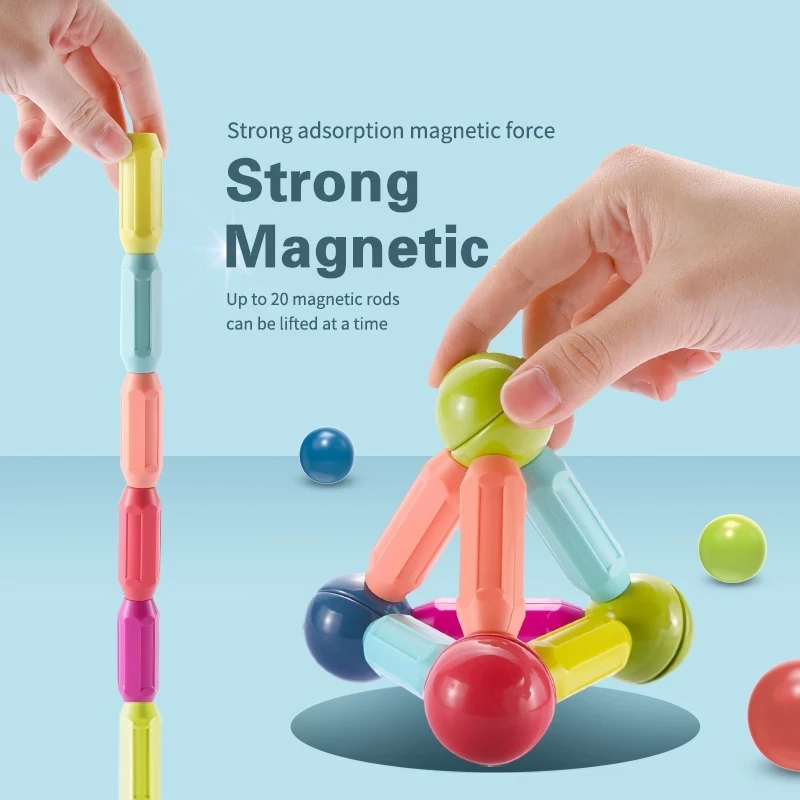 36 PCS Magnetic Building Blocks Set Early Learning Magnetic Sticks Balls Assembling Game