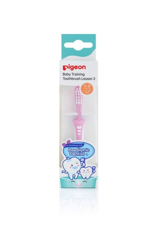 Pigeon Training Toothbrush Lesson 3 Pink-K78341-1