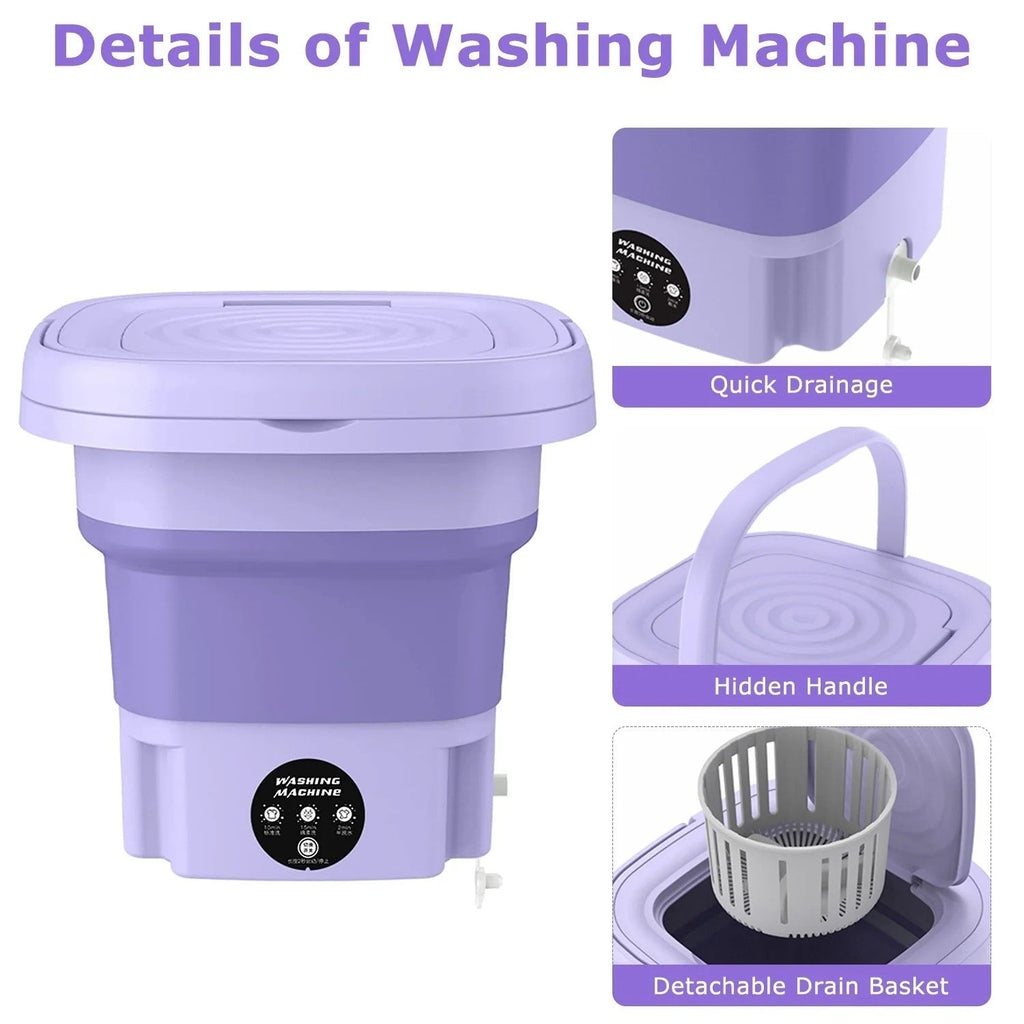 Portable Foldable Mini Washing Machine Assorted Colors