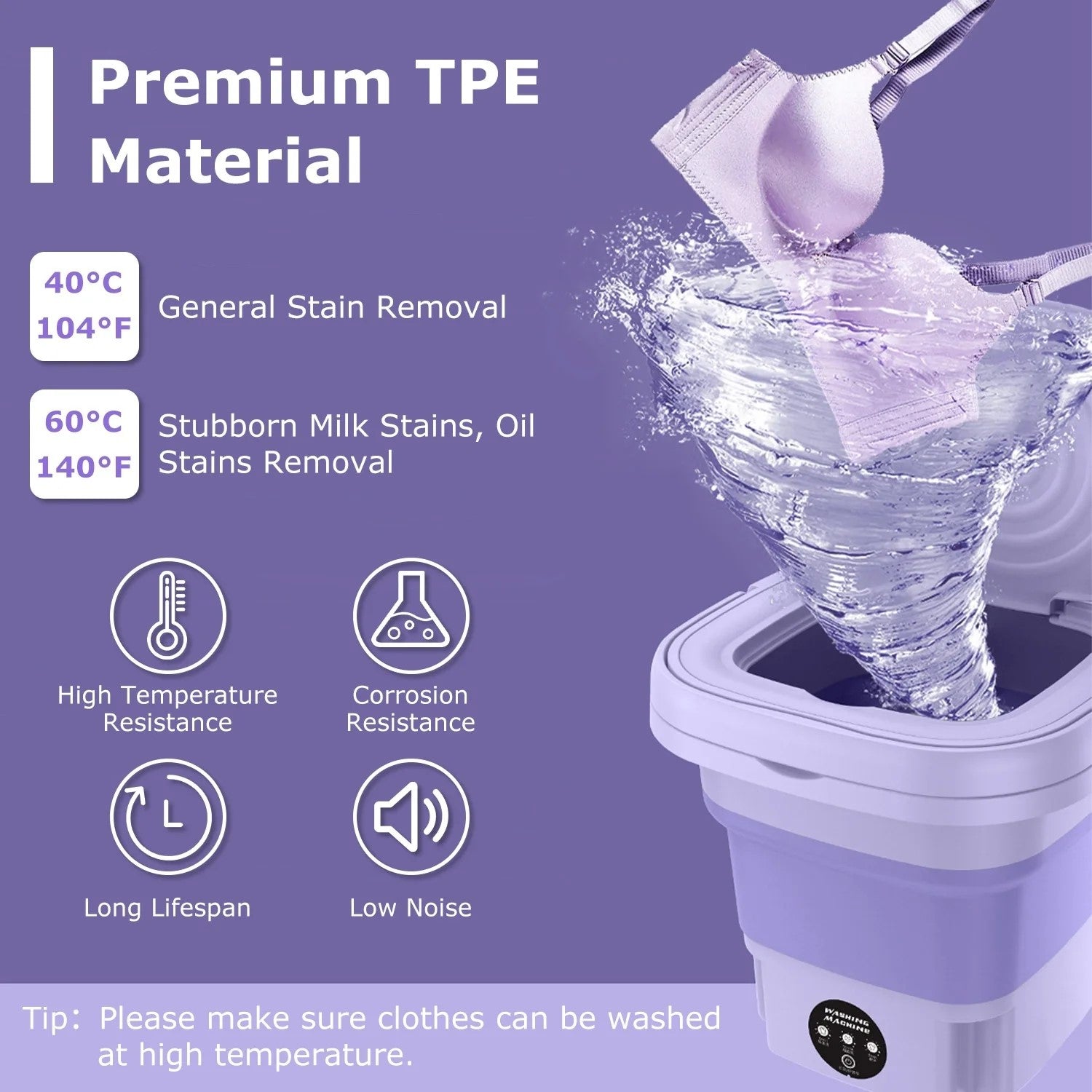 Portable Foldable Mini Washing Machine Assorted Colors