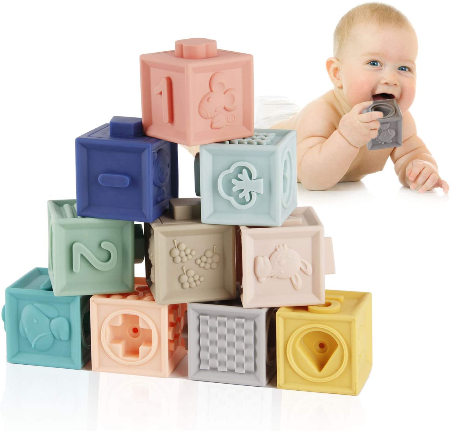 Soft Blocks Squeeze Play with Numbers, Animals &amp; Shapes Textures