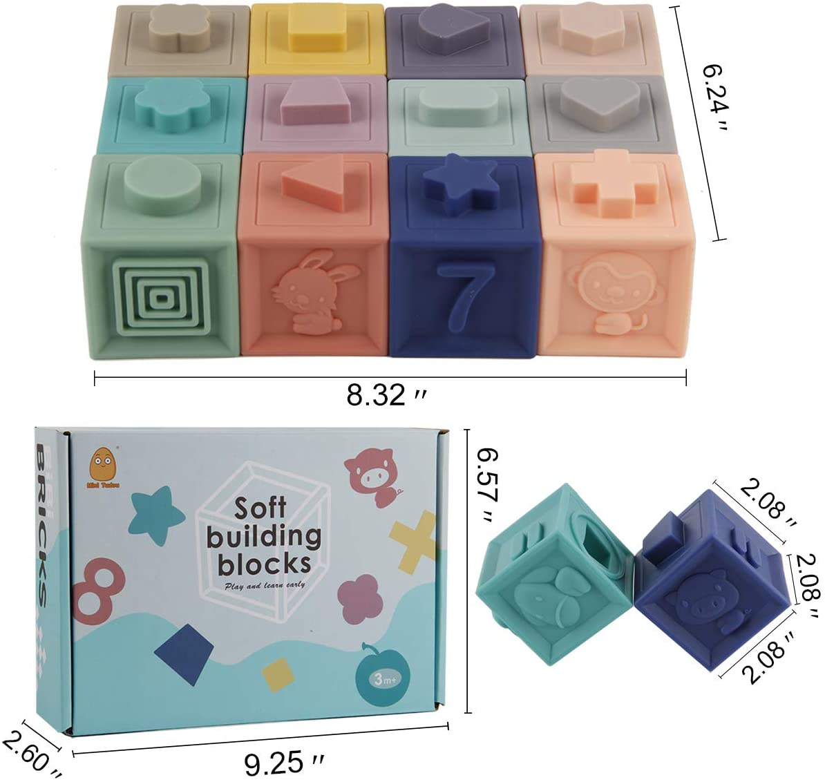 Soft Blocks Squeeze Play with Numbers, Animals &amp; Shapes Textures