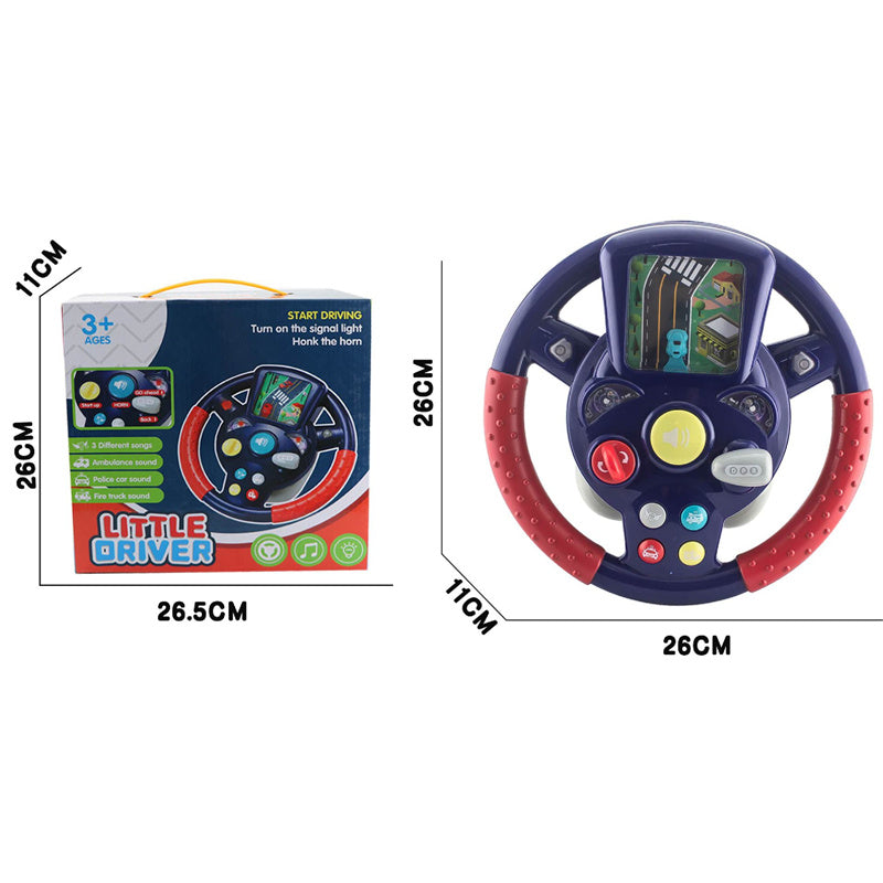Steering Wheel Driving Simulator With Sound and Light Effects
