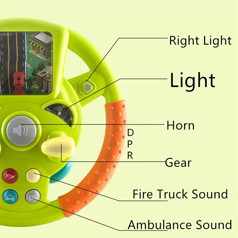 Steering Wheel Driving Simulator With Sound and Light Effects