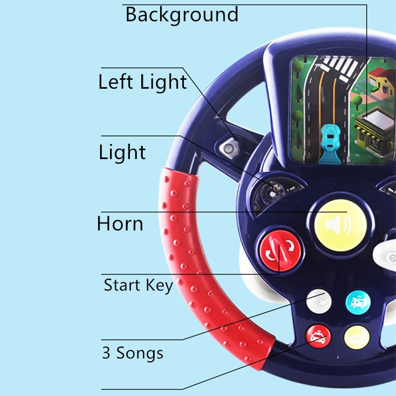 Steering Wheel Driving Simulator With Sound and Light Effects