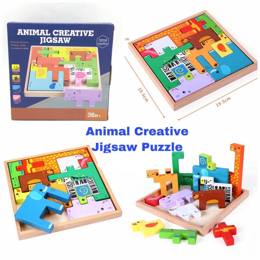 Wooden Animal Creative Challenge Puzzle
